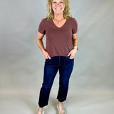 Mid Rise Crop Straight Raw Edge Hem - Risen Bottoms - Pants RISEN
