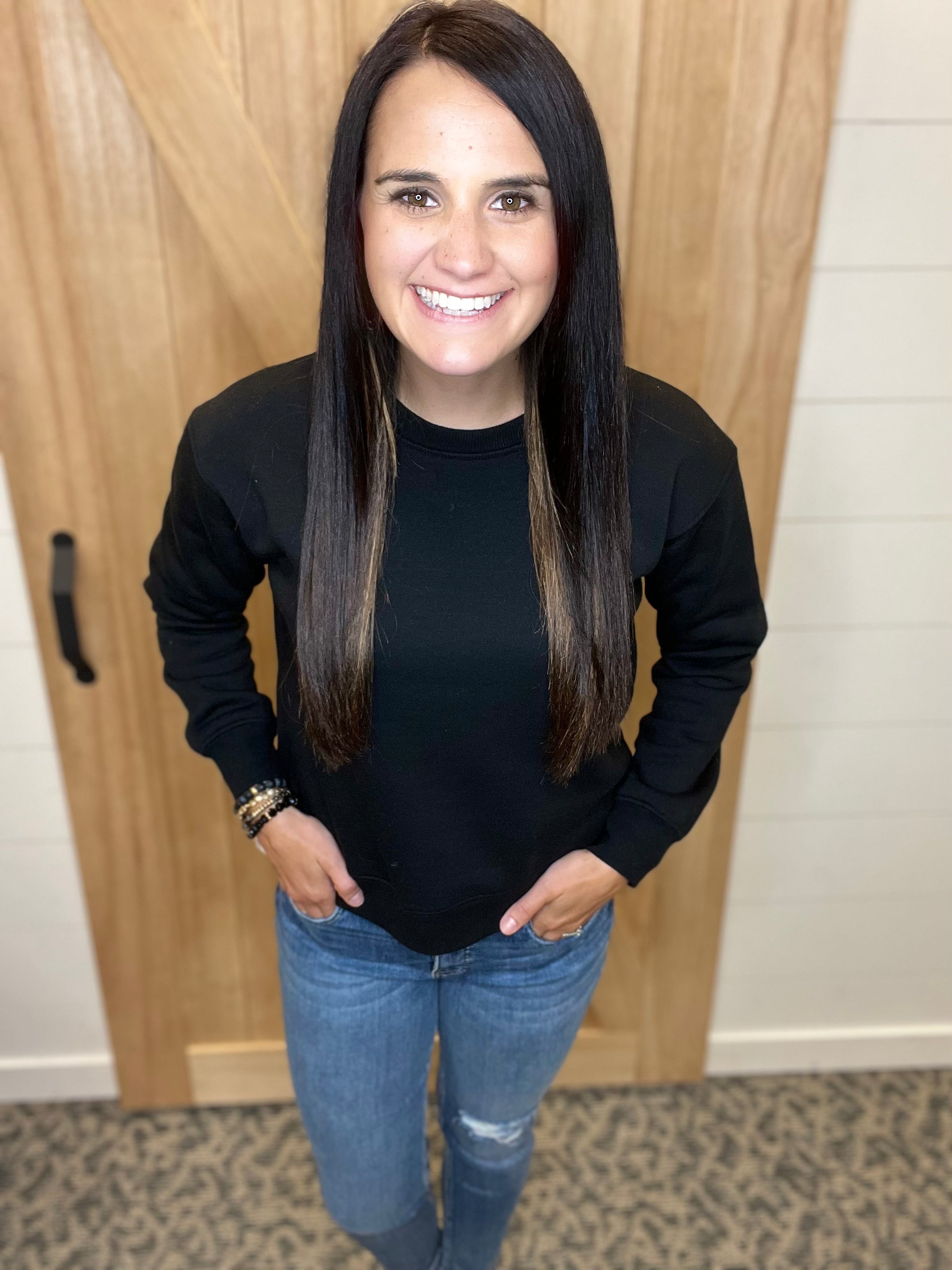 Black Radlie Fleece Sweatshirt Top - Sweatshirt MONO B
