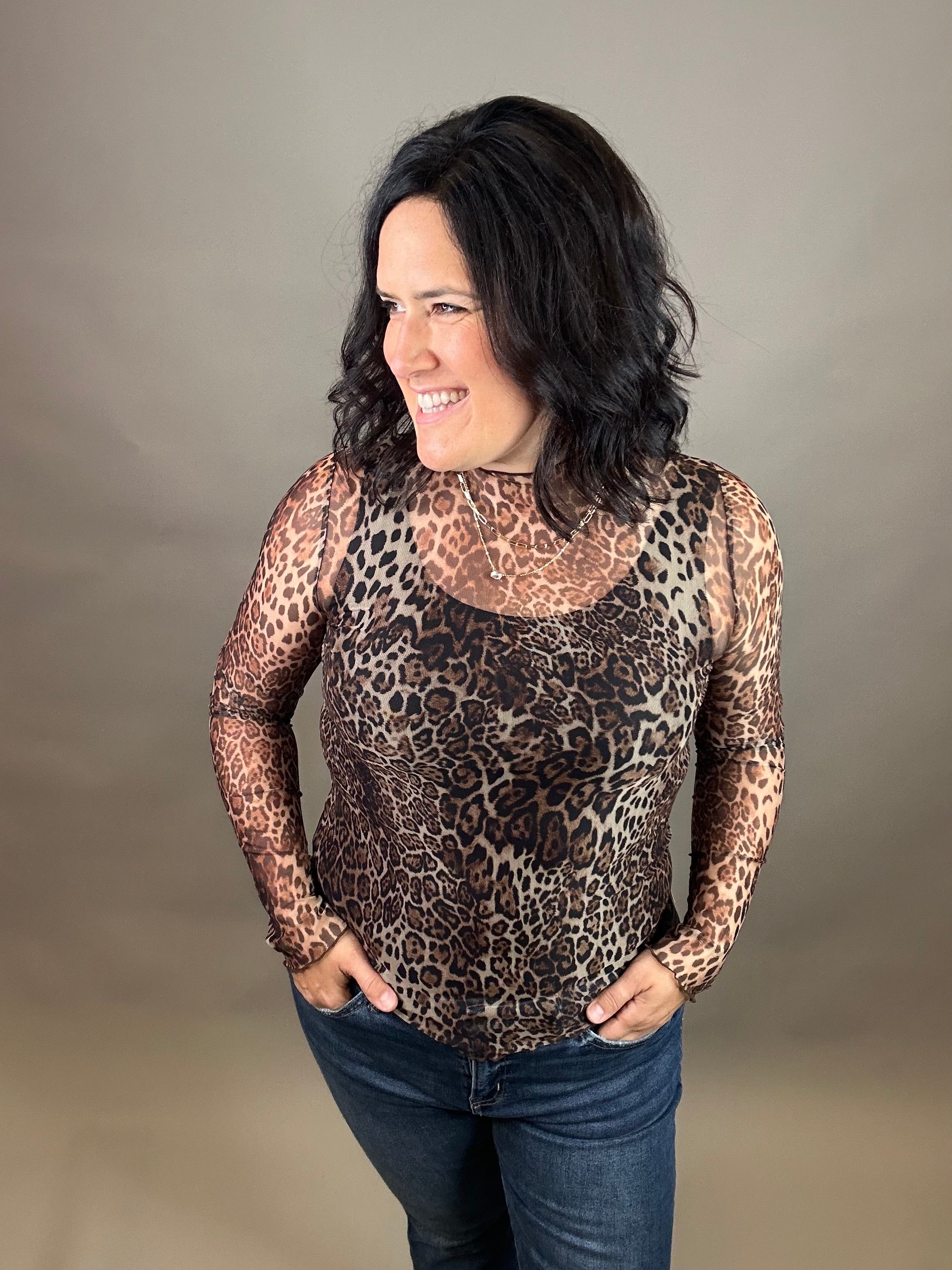 Leopard Lace Top Tops- Blouses WISHLIST