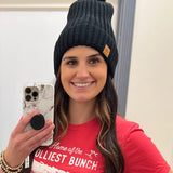 Black Knit Fleece Lined Hat Accessories - Hat PANACHE