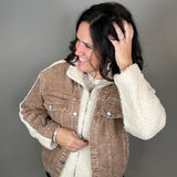 Cappaccino Denim Sherpa Jacket