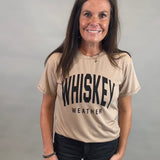 Lt. Brown Whiskey Weather Tee Tops- Tees PANACHE