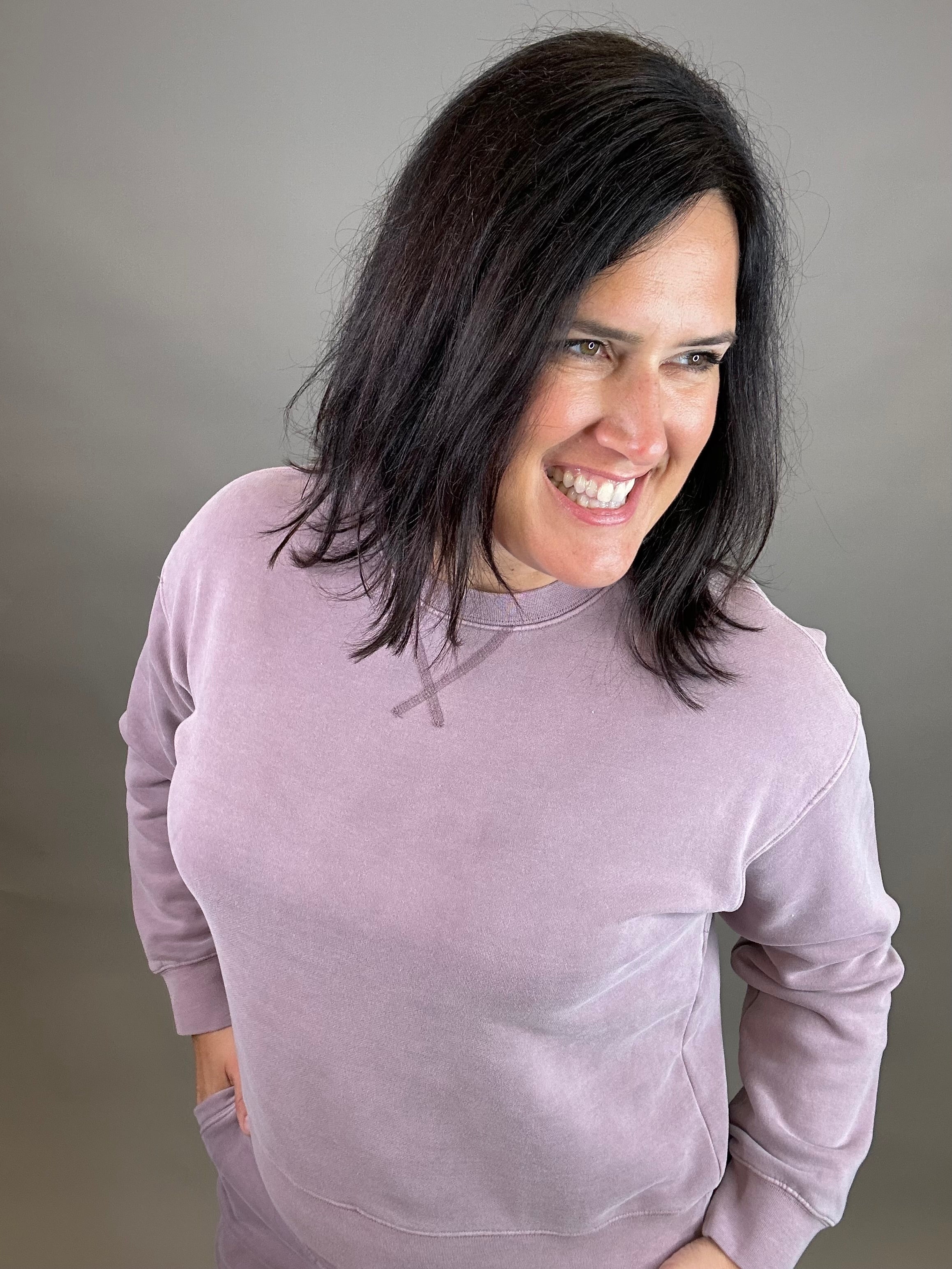Dusty Lavender Serenity Sweatshirt Top- Sweatshirt THREAD & SUPPLY
