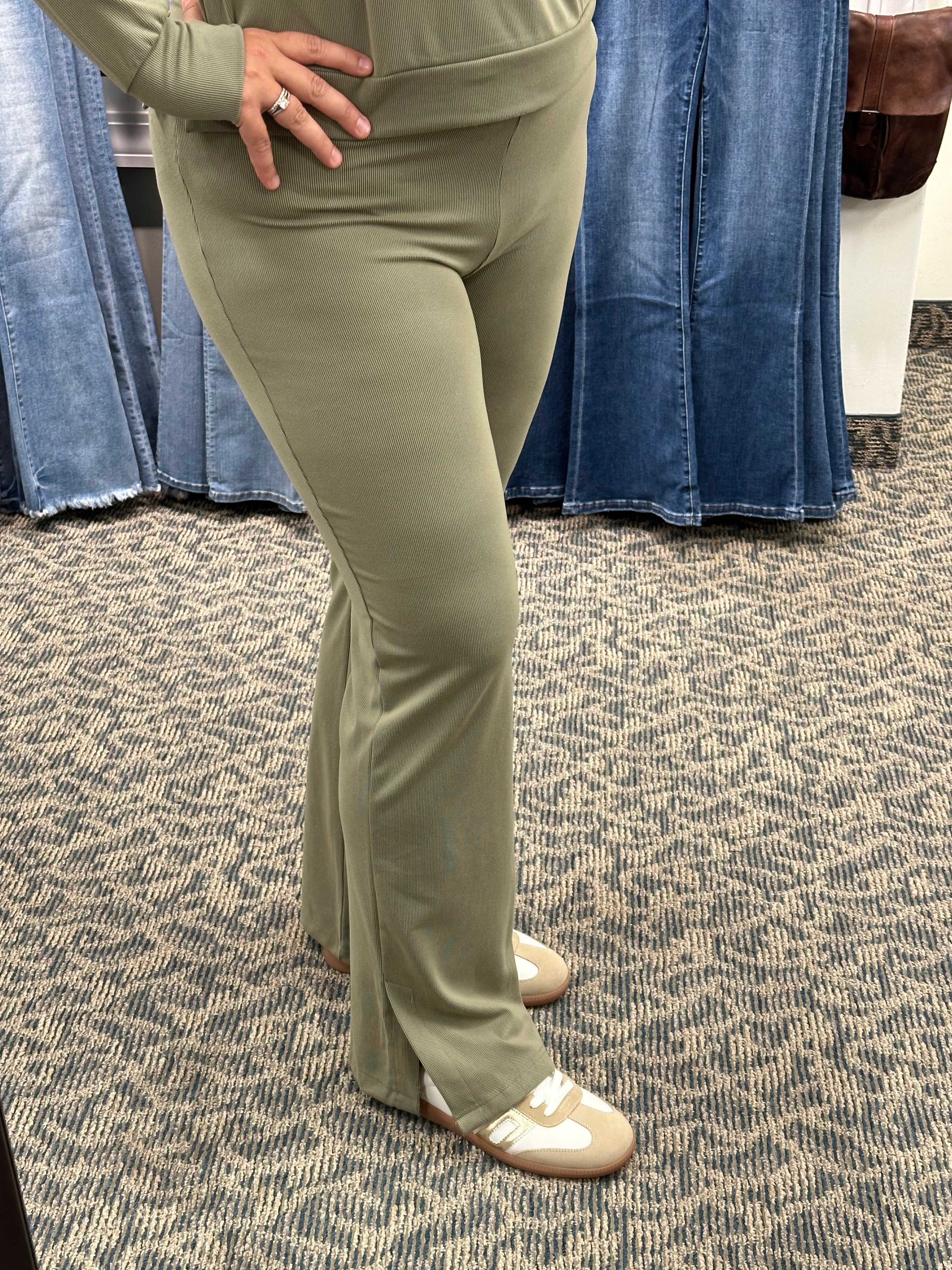 Vetiver Rib Izzy Pants Bottom- Pants THREAD & SUPPLY