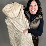 Hazelnut Long Quilted Vest Outerwear - Vest Anorak