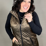 Hazelnut Long Quilted Vest Outerwear - Vest Anorak