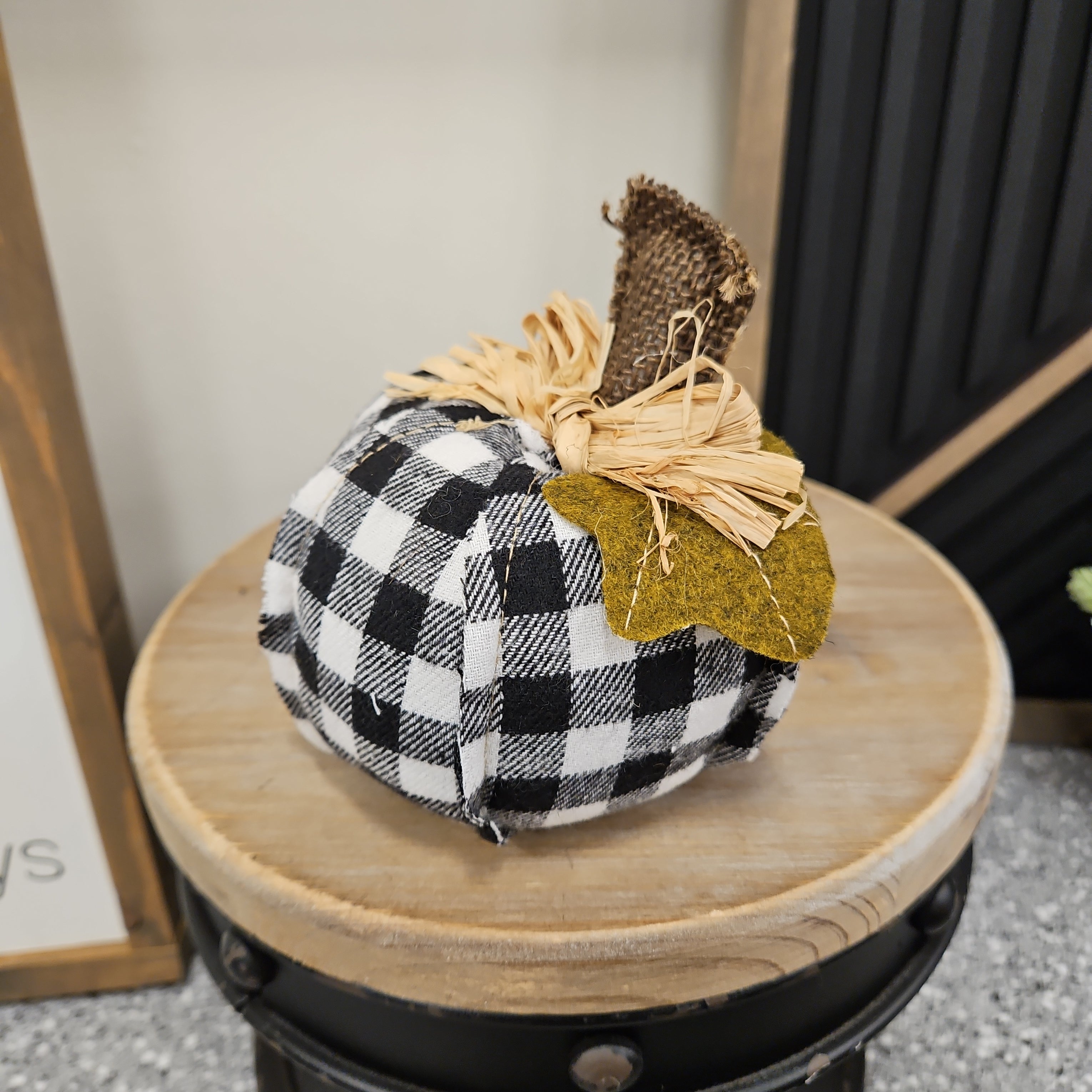 Buffalo Plaid Pumpkin 4.5" Home- Decor PD HOME & GARDEN