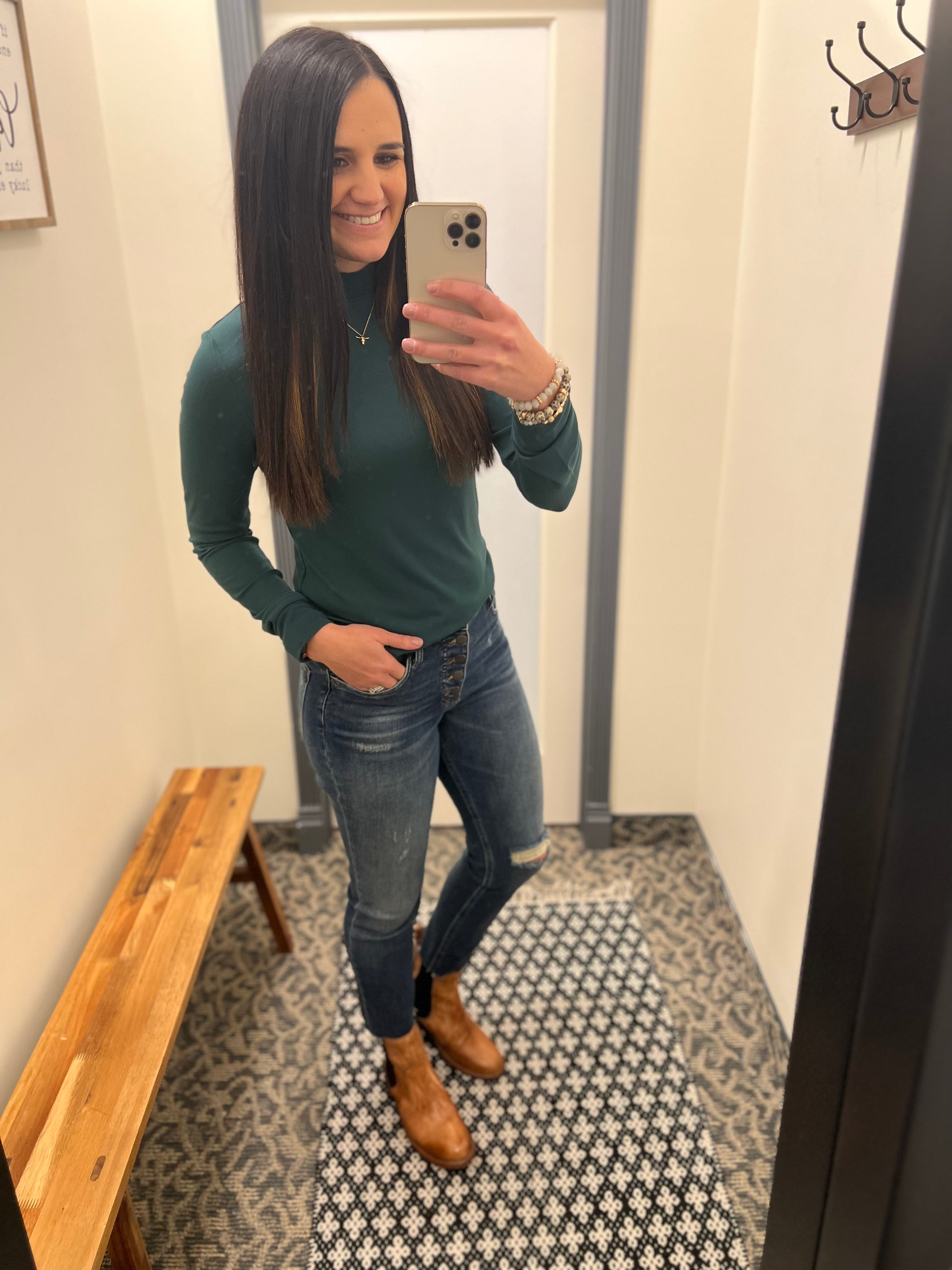 Evergreen Ribbed Liz Top Top - Tee THREAD & SUPPLY