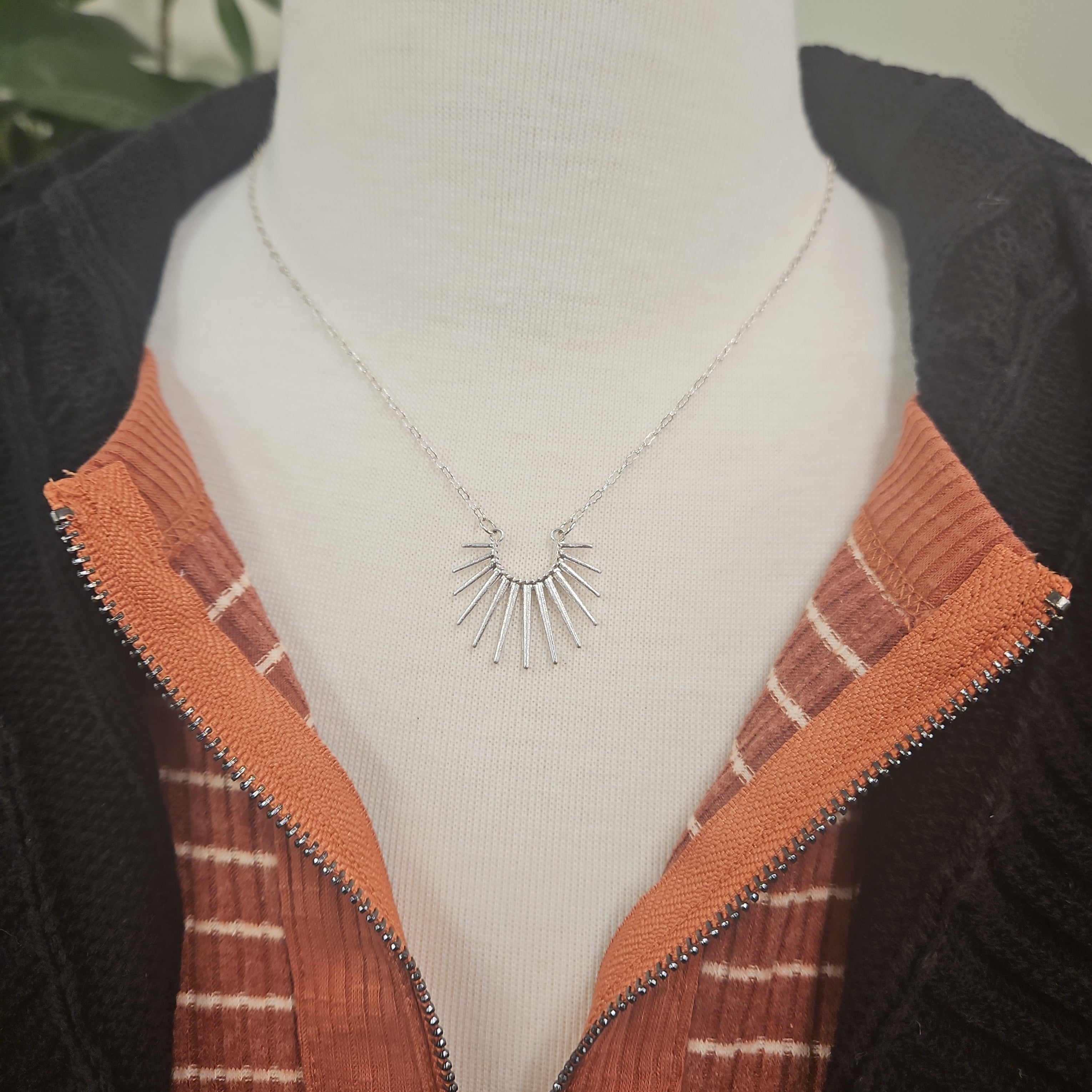Silver Starburst Necklace Jewelry- Necklace WHAT'S HOT