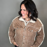 Cappaccino Denim Sherpa Jacket