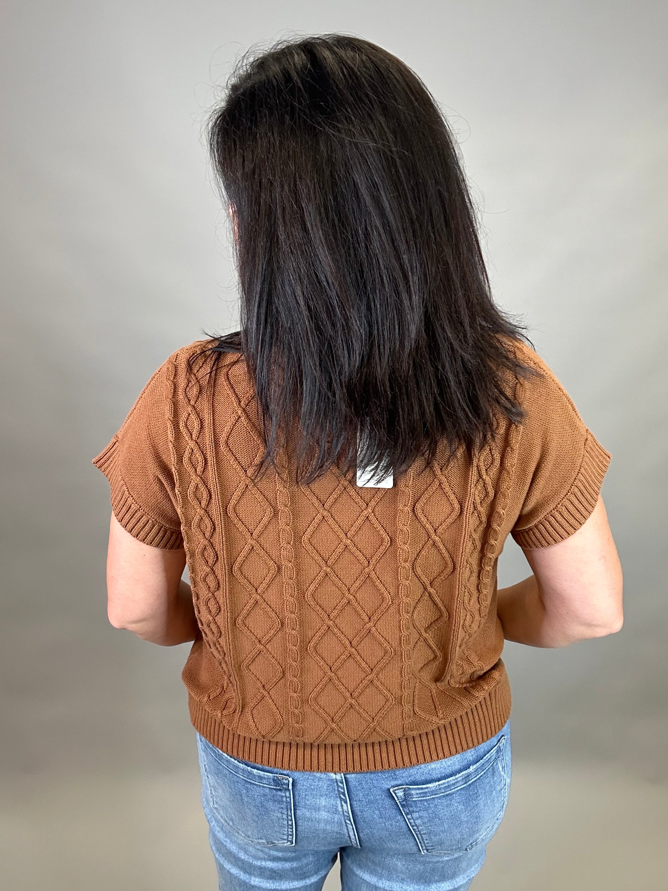 Camel Cable Knit Sweater Top Top - Sweater WISHLIST