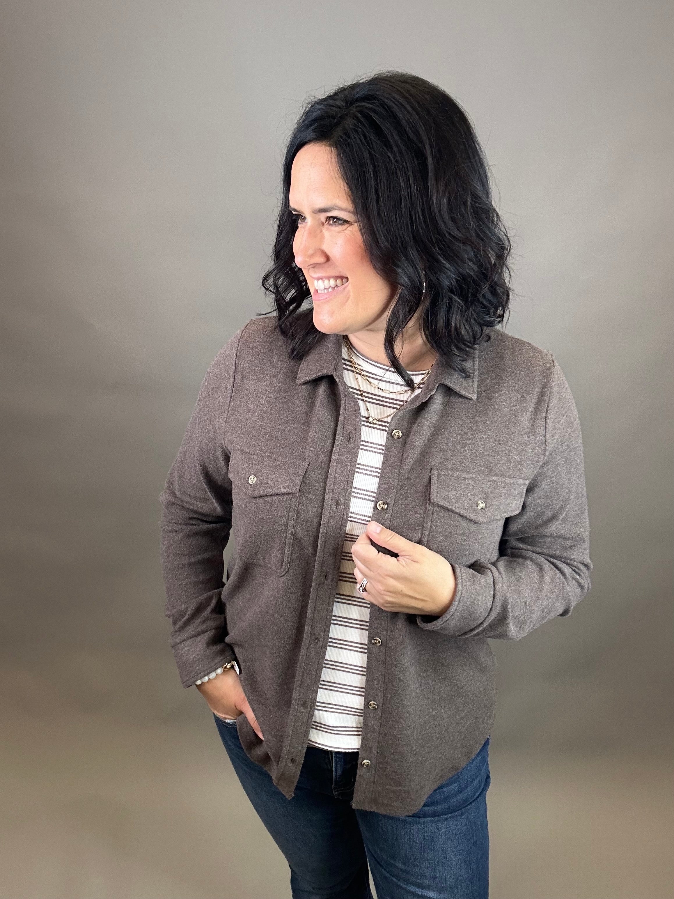 Brown Heather Cassian Shirt Tops - Button Ups THREAD & SUPPLY