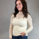 Butter Yellow Sheer Lace Top Tops- Blouses EE:SOME