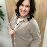 Taupe Mildred Top Tops - Button Ups THREAD & SUPPLY