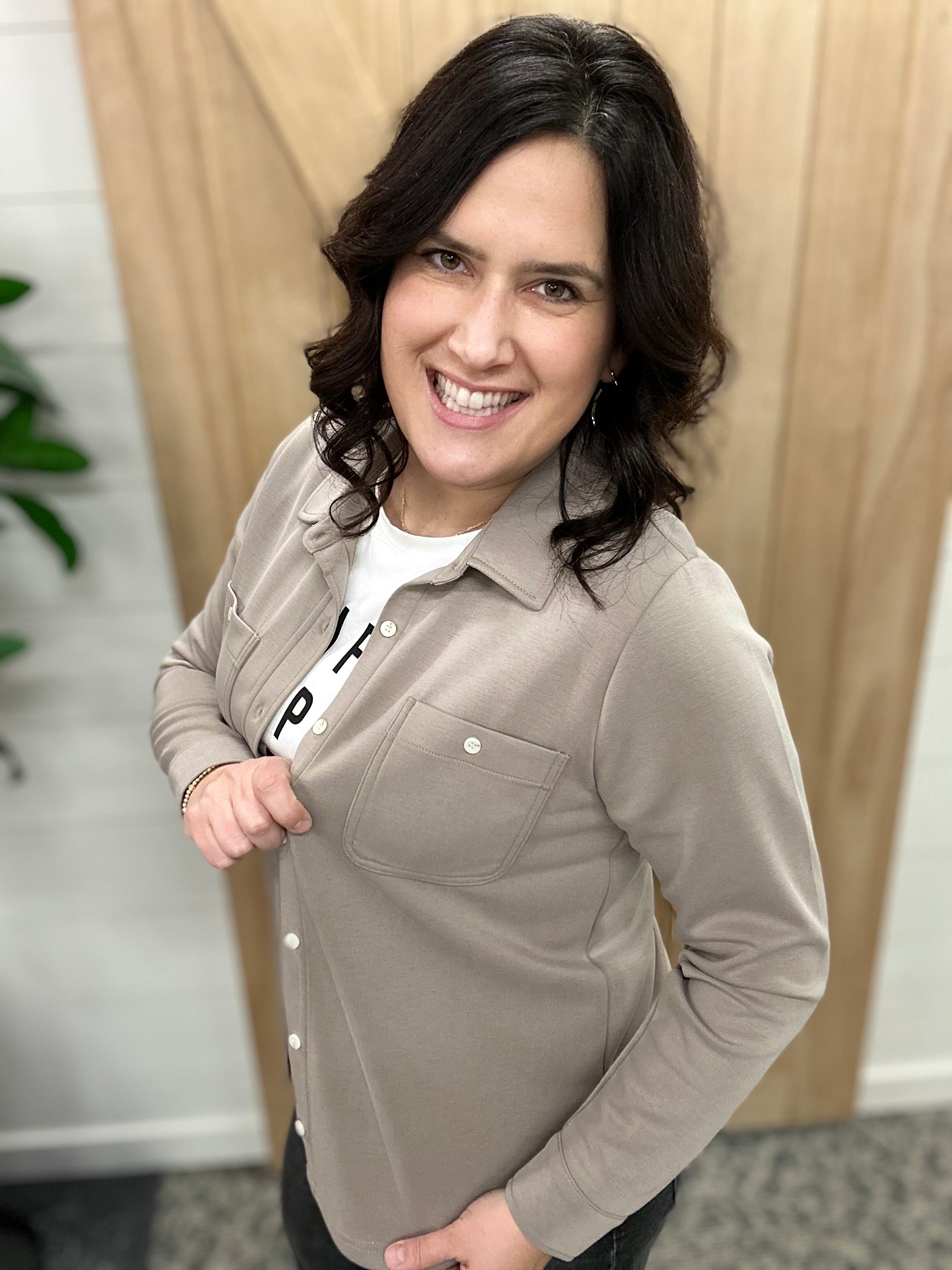 Taupe Mildred Top Tops - Button Ups THREAD & SUPPLY