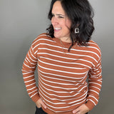 Copper Striped Lightweight Sweater