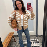 Striped Cotton Sweater Knit Cardigan Tops- Cardigans HEM & THREAD