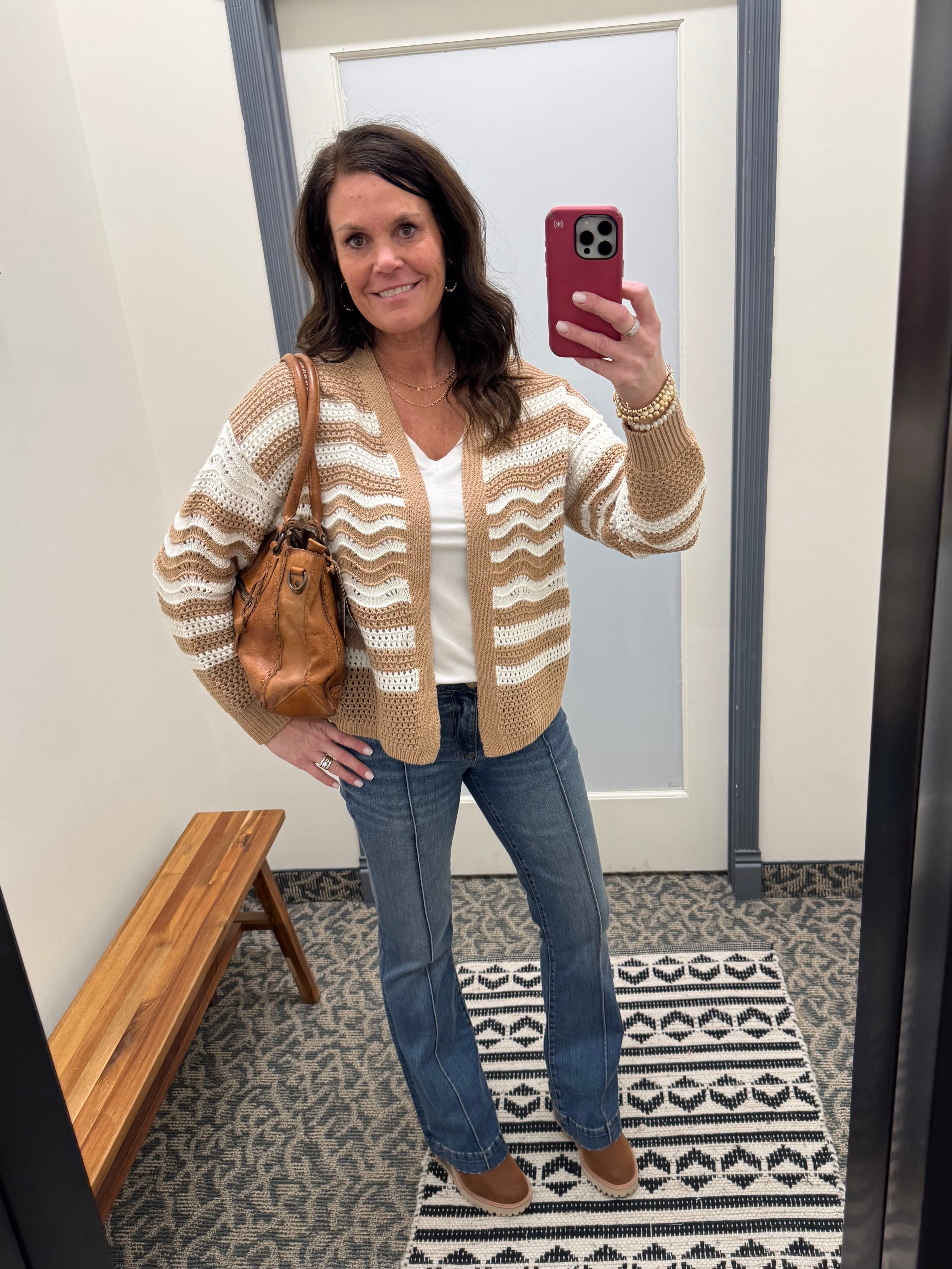 Striped Cotton Sweater Knit Cardigan Tops- Cardigans HEM & THREAD