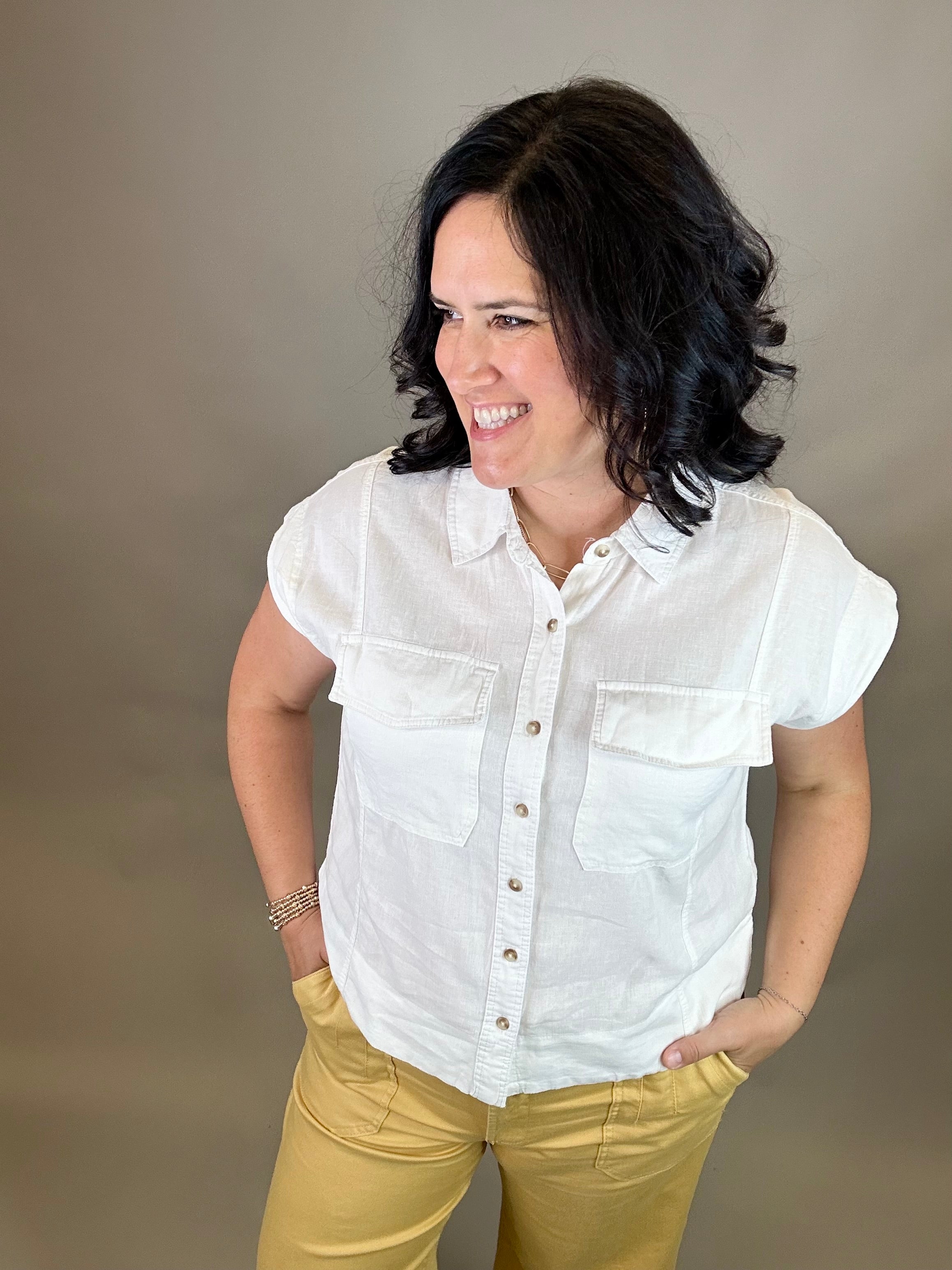 White Lydia Shirt Tops - Button Ups THREAD & SUPPLY