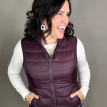 Deep Plum Pacific Puffer Vest Outerwear - Vest STORM CREEK