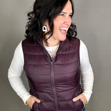 Deep Plum Pacific Puffer Vest Outerwear - Vest STORM CREEK