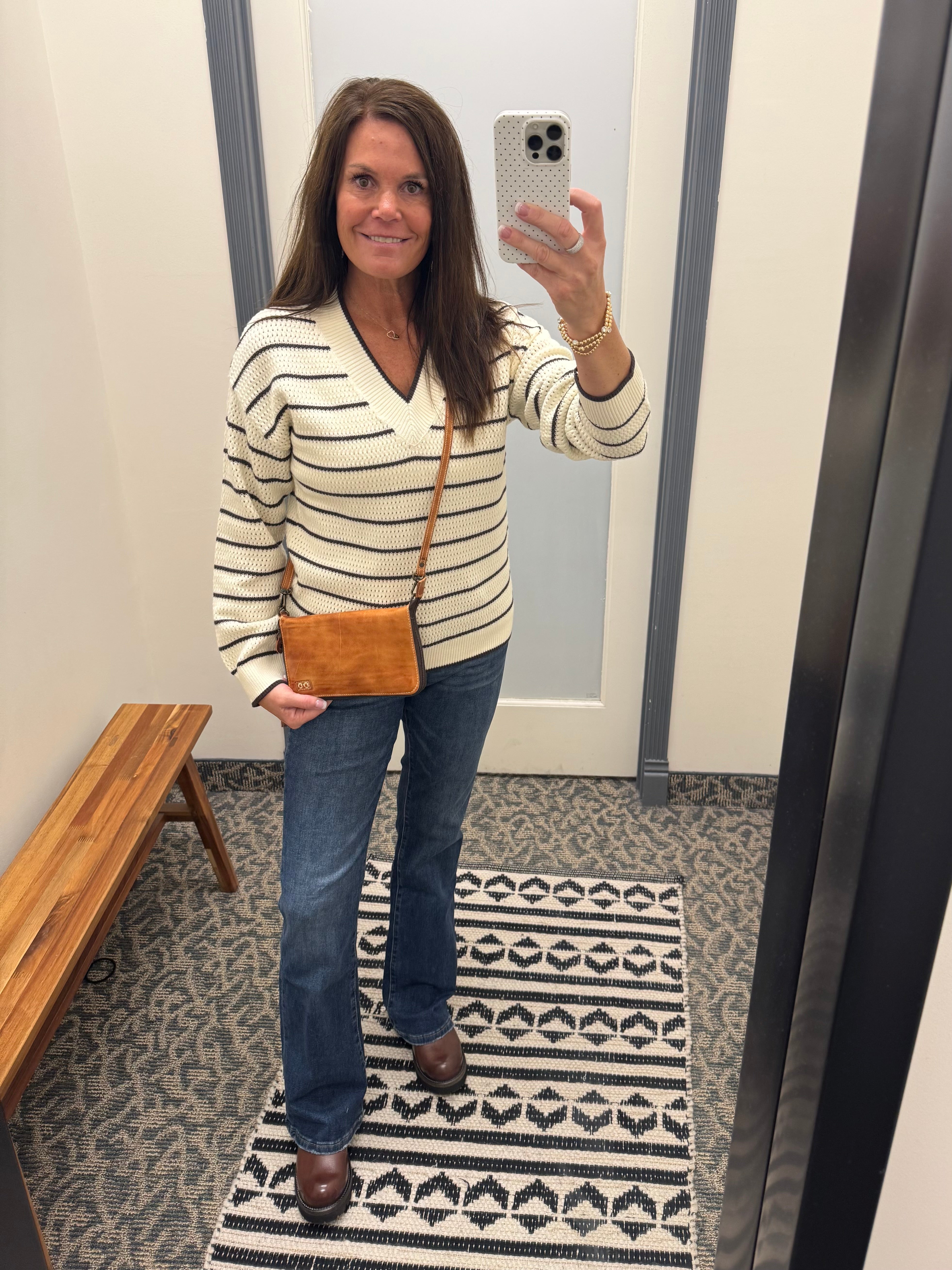 Ivory Brown Ira Sweater Top - Sweater THREAD & SUPPLY