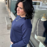 Navy Malibu Top Tops- Sweatshirts DEAR SCARLETT