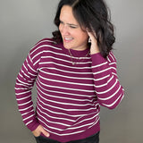 Plum Striped Lightweight Sweater