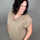 Mocha Sleeveless Sweater Vest