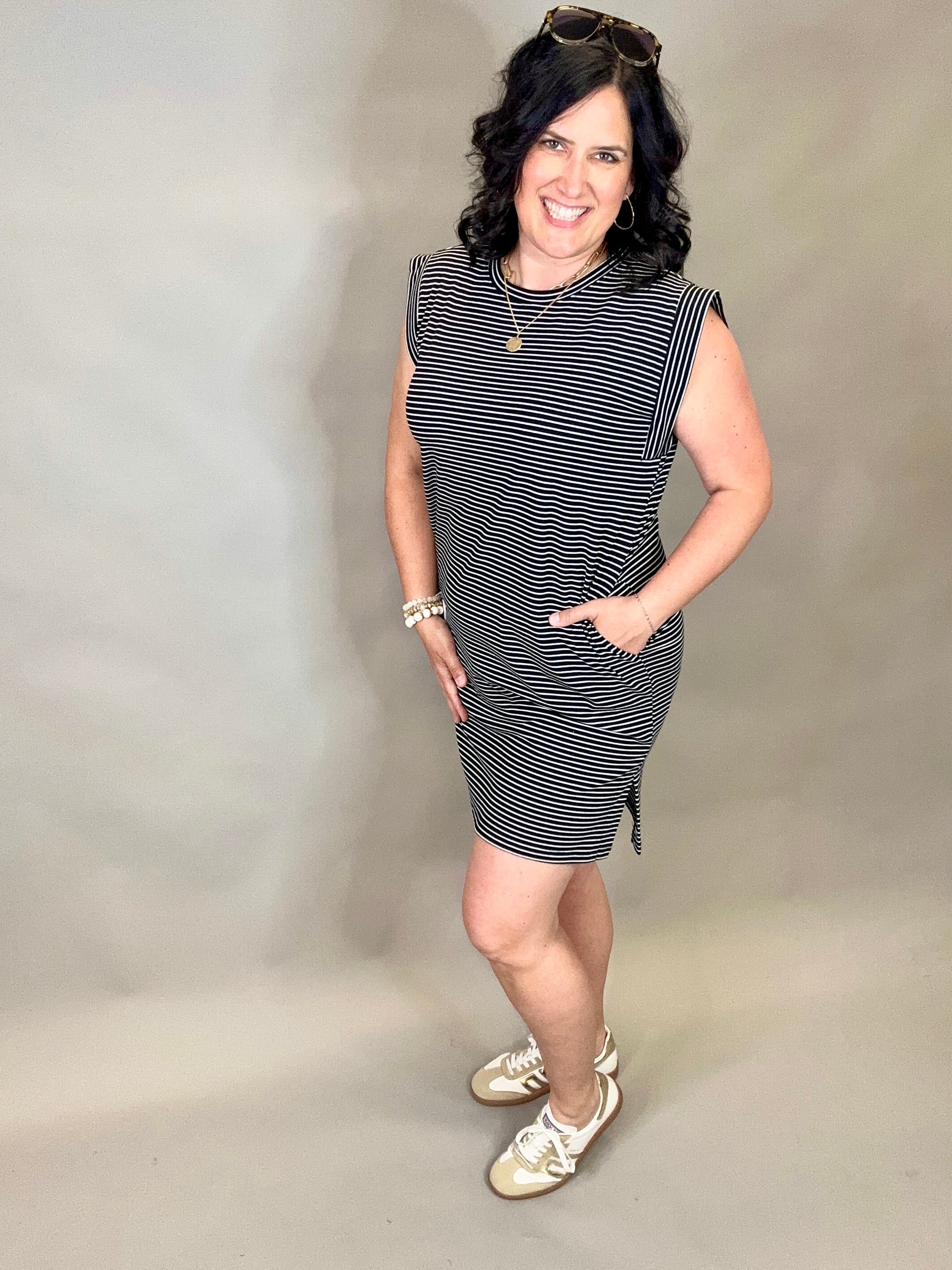 Black and white striped mini dress Dresses STACCATO