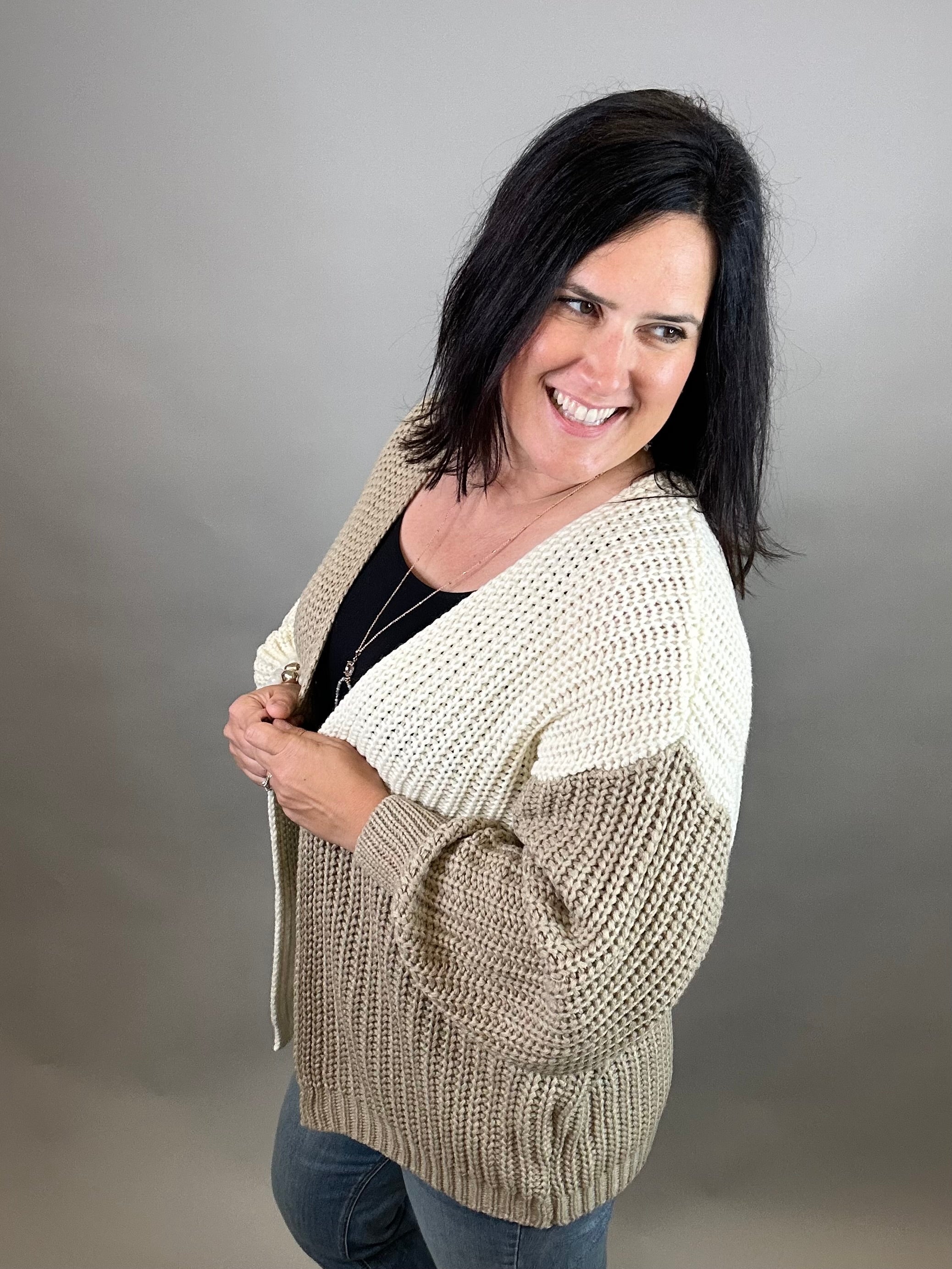 Color Block Open Cardigan Tops- Cardigans EE:SOME