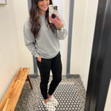 Heather Grey Oversized Fleece Sweatshirt Top - Sweatshirt MONO B