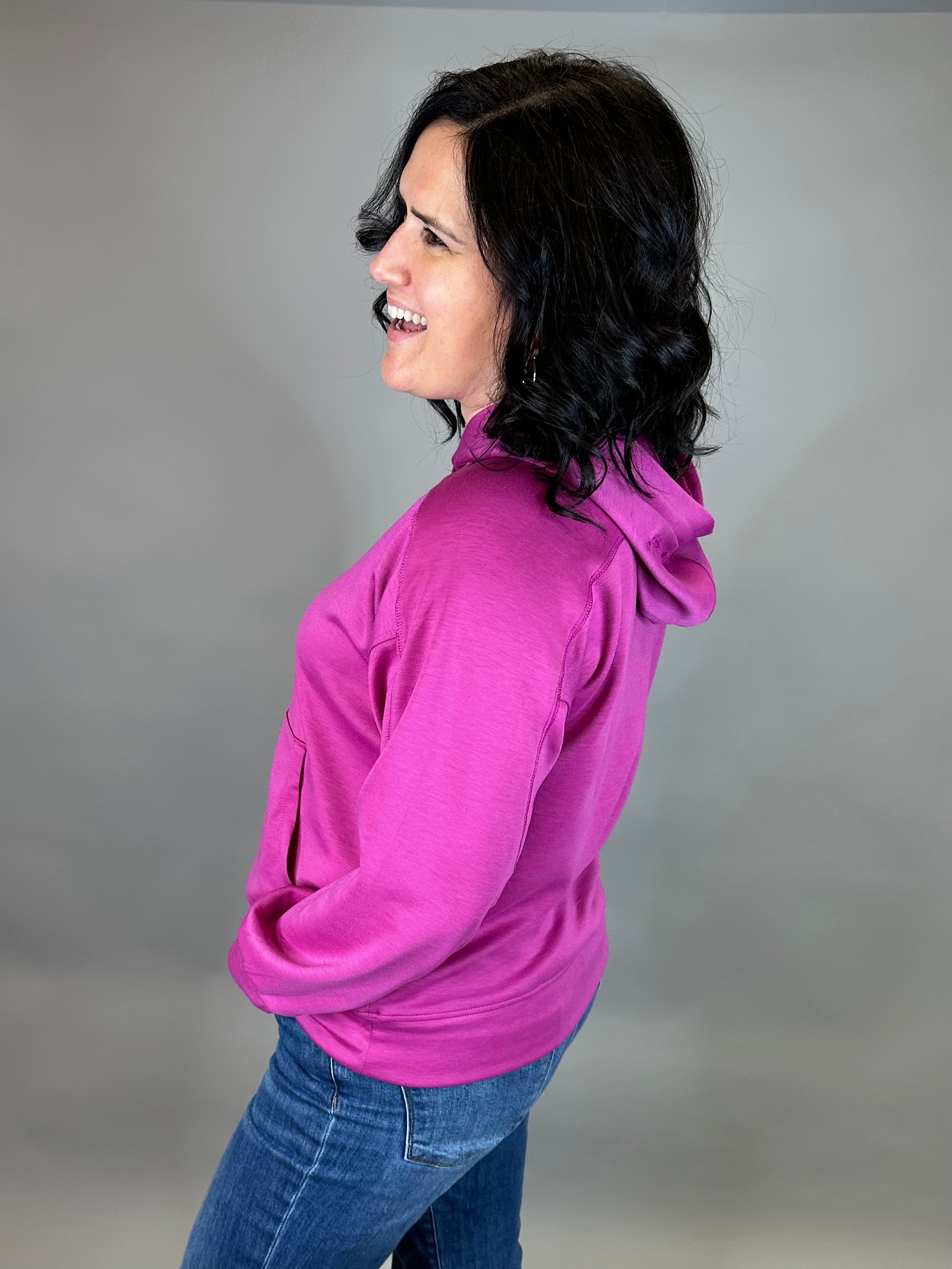 Magenta Seaside Hoodie Tops- Sweatshirts DEAR SCARLETT