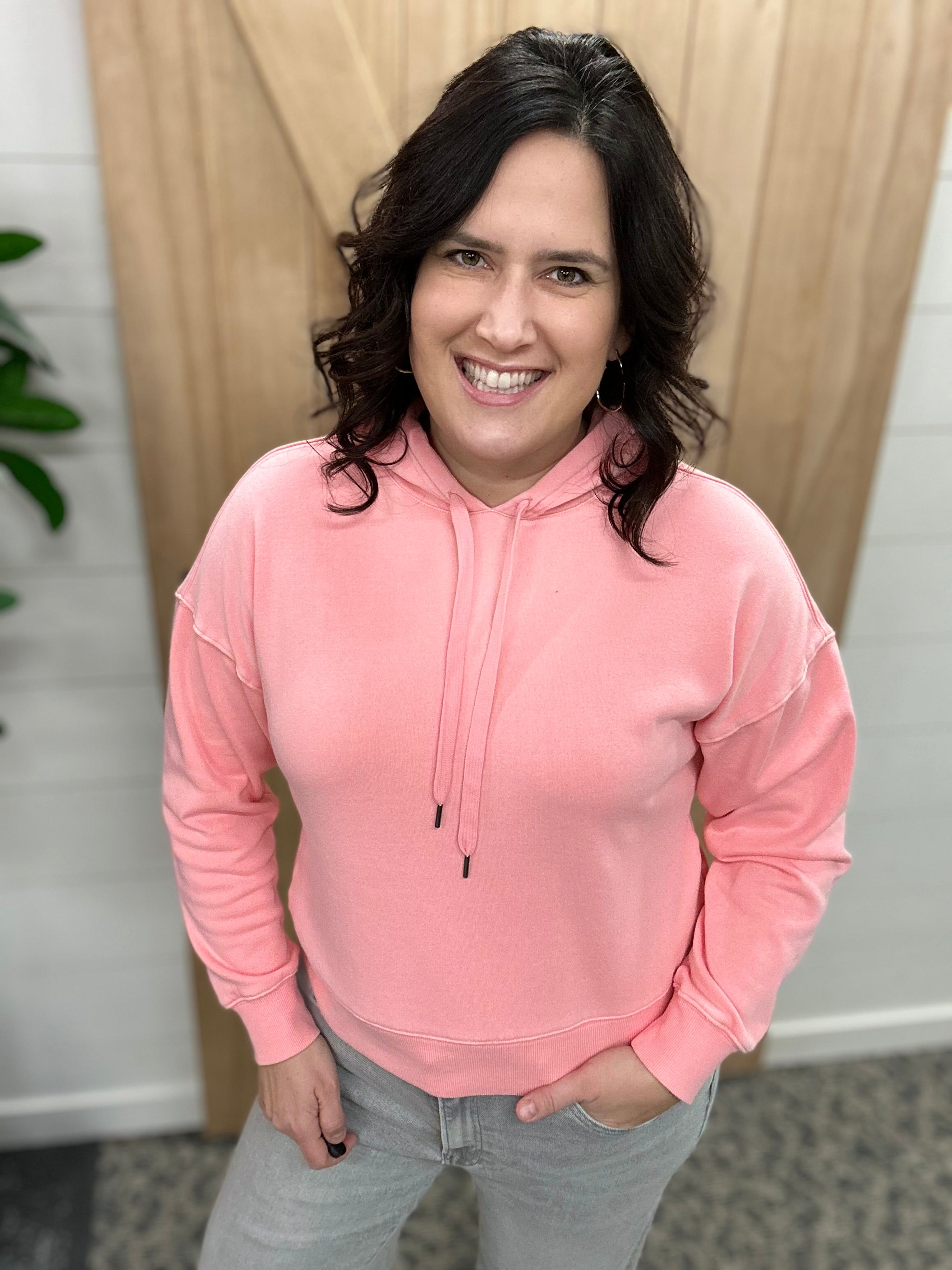 Geranium Pink Avalon Hoodie Tops- Sweatshirts THREAD & SUPPLY