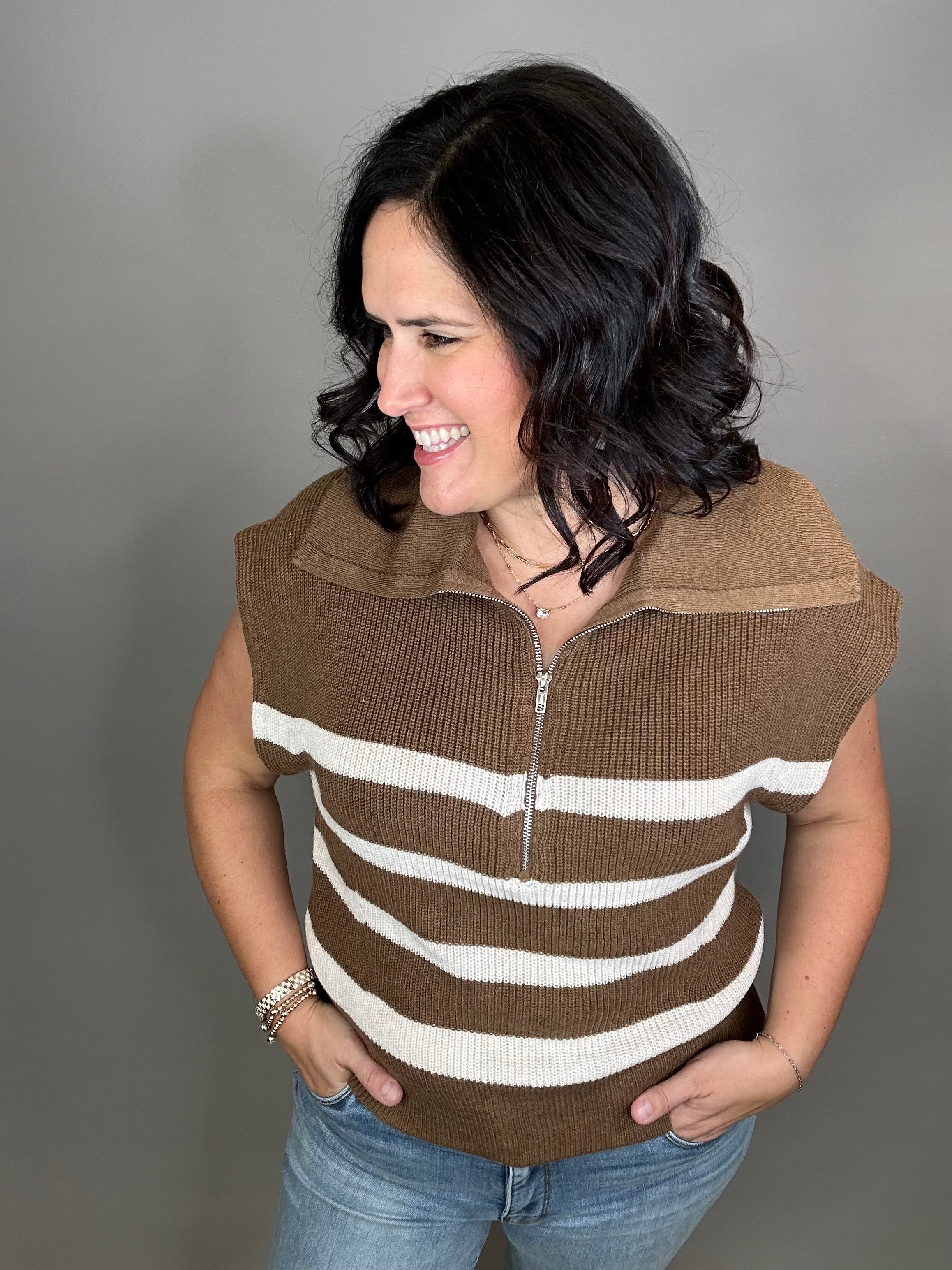 Brown Ivory Stella Sweater Top - Sweater THREAD & SUPPLY