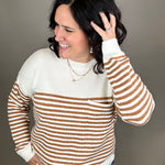 Golden Rod Striped Pocket Sweater Top - Sweater STACCATO