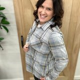 Gray, Charcoal & Yellow Plaid Markus Button Up Tops - Button Ups PANACHE