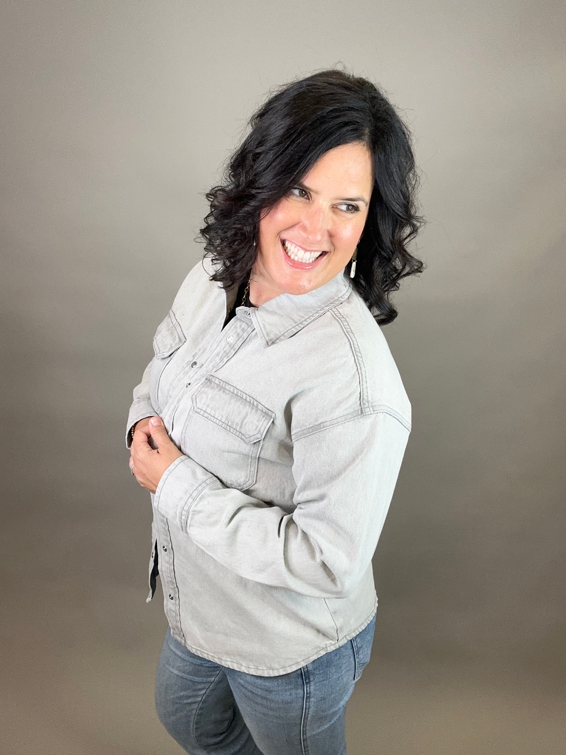 Grey Wash Etta Shirt Tops - Button Ups THREAD & SUPPLY