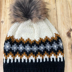 Cream, Rust, Black & Gray Pom Hat Accessories - Hat PANACHE