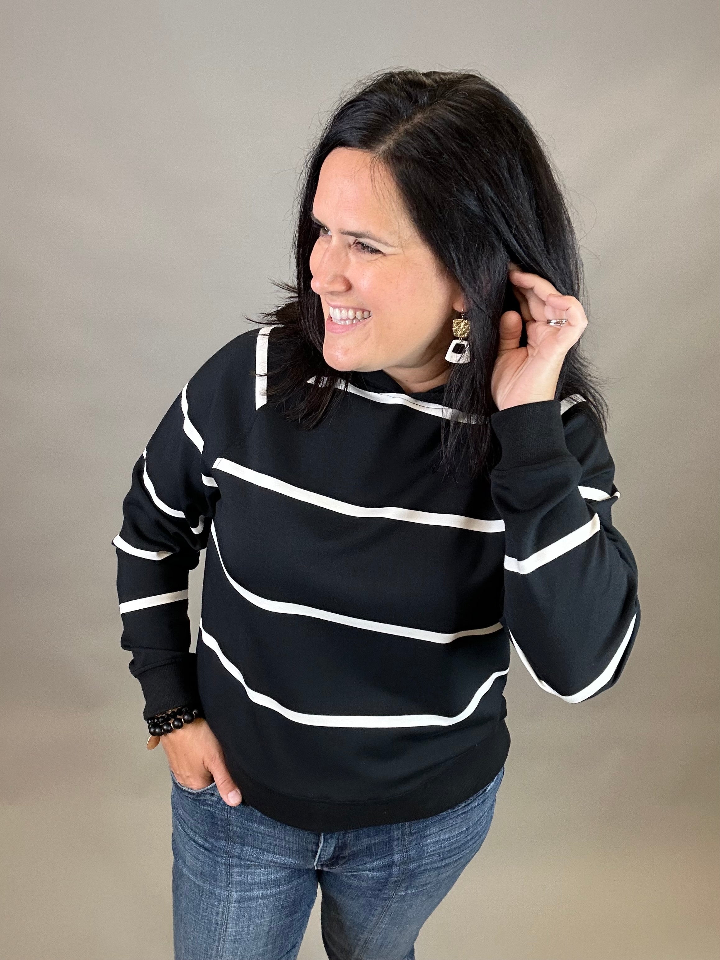 Black Ivory Turner Hoodie Top - Sweatshirt THREAD & SUPPLY