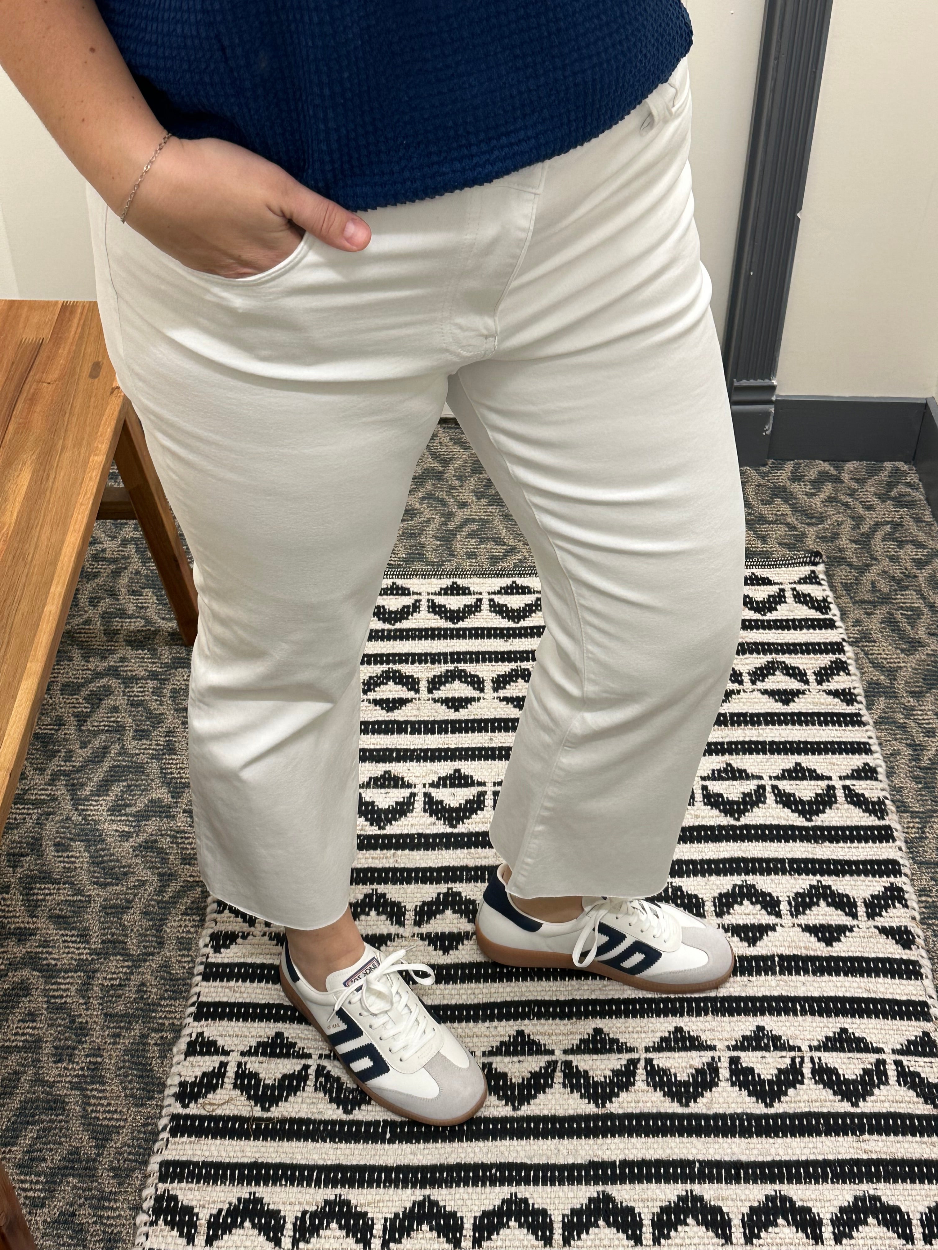 Kelsey Optic White High Rise Ankle Flare Jeans Bottom- Pants KUT FROM THE KLOTH