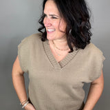 Mocha Sleeveless Sweater Vest