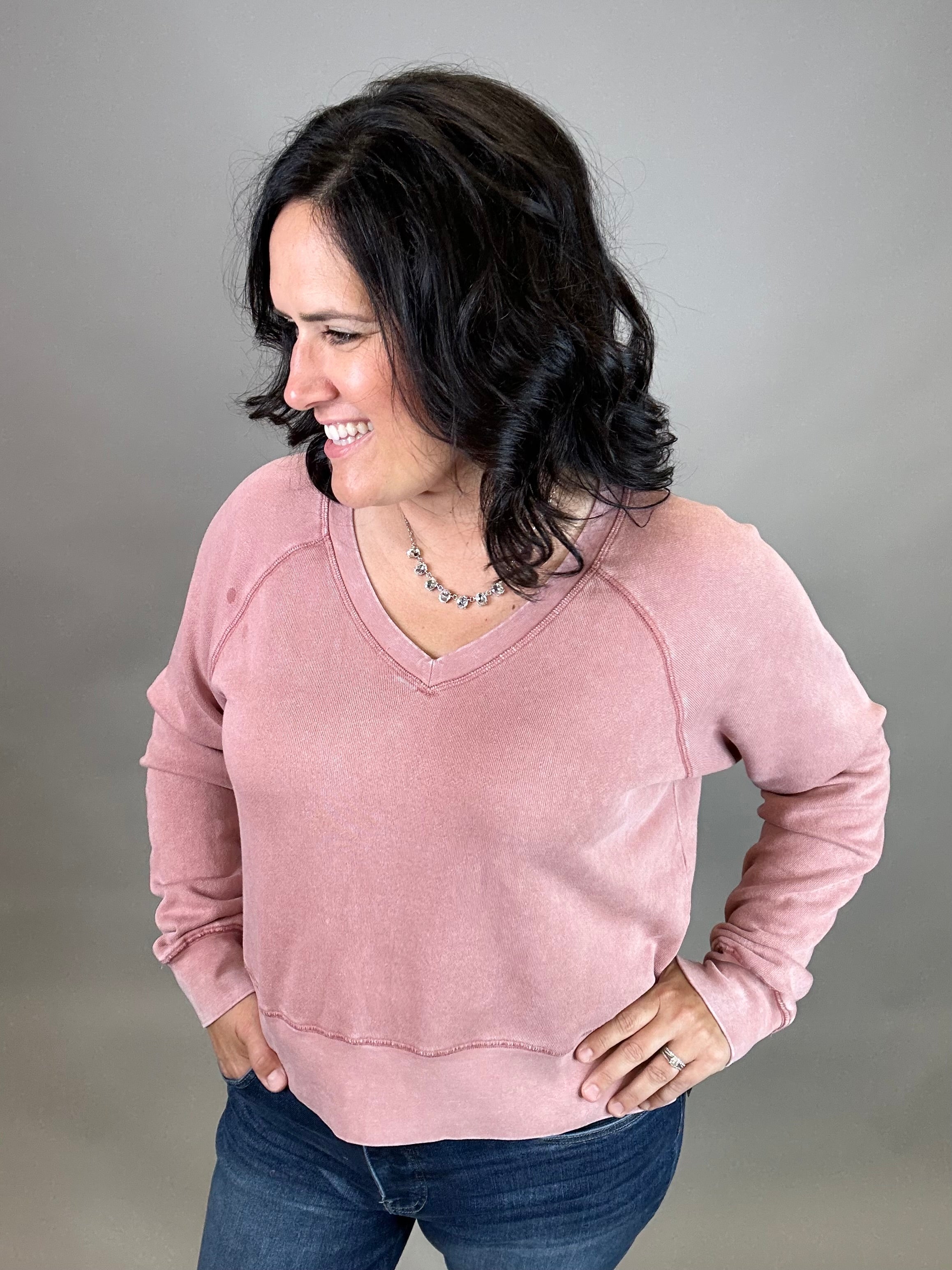 Ash Rose Zane Sweatshirt Top - Sweatshirt THREAD & SUPPLY