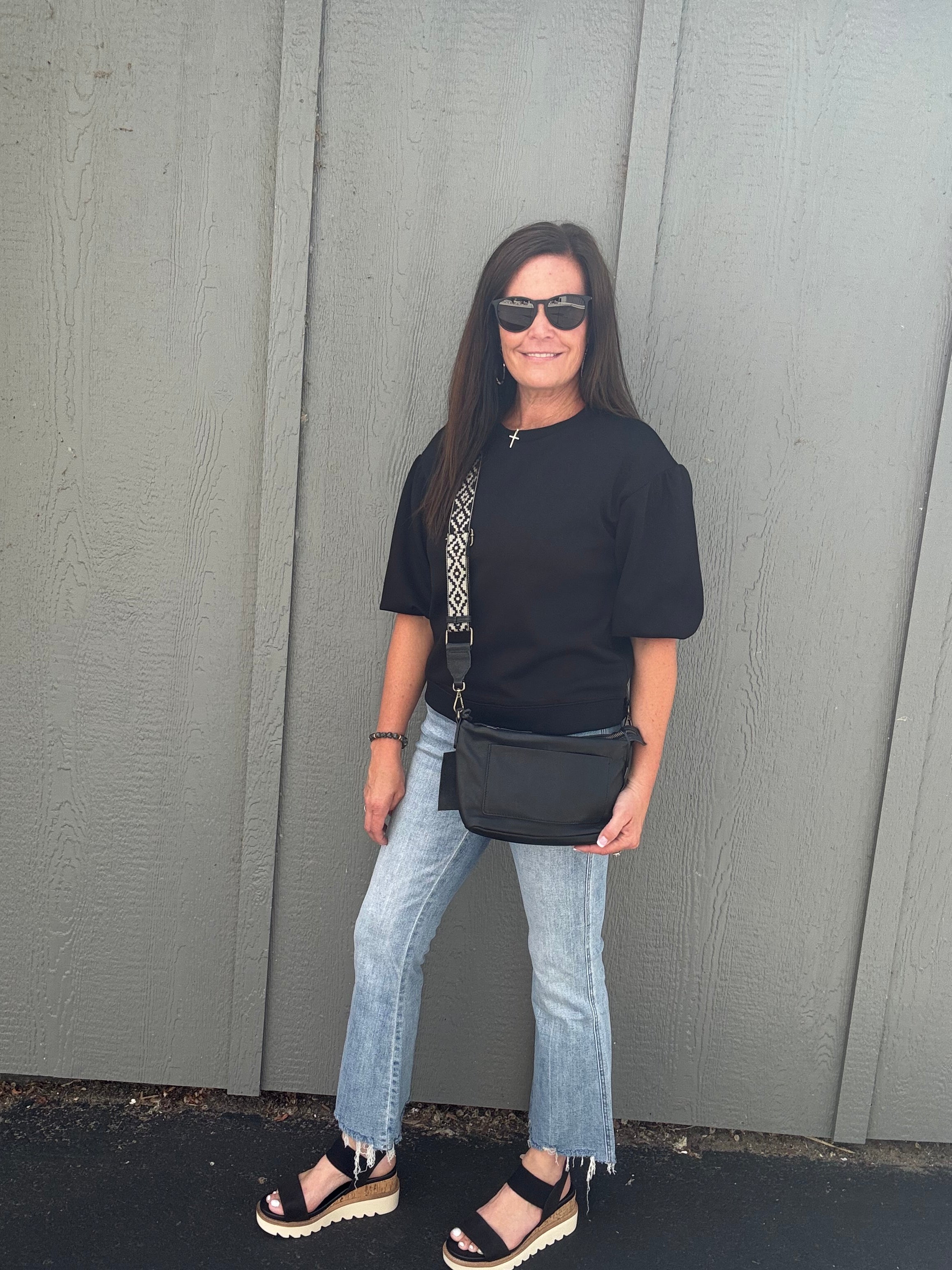 Black Peasant Sweatshirt Top Top - Sweatshirt JODIFL