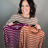 Mocha Striped Lightweight Sweater
