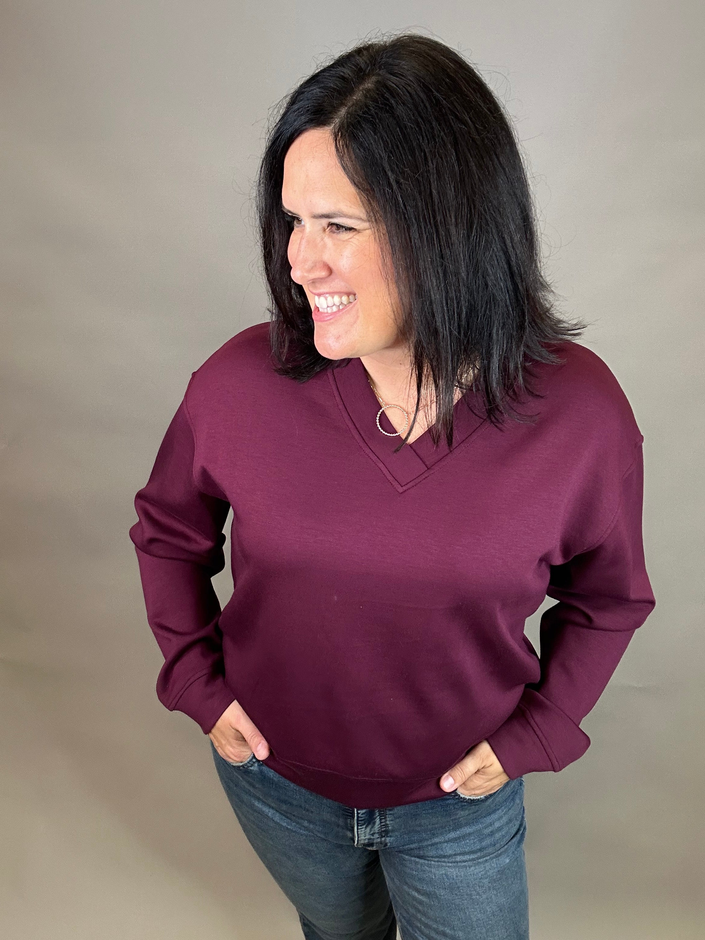 Port Hartley V Neck Top Top - Sweatshirt P.CILL