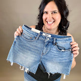 Marine Blue Cut Off Denim Shorts Bottoms - Shorts MICA DENIM