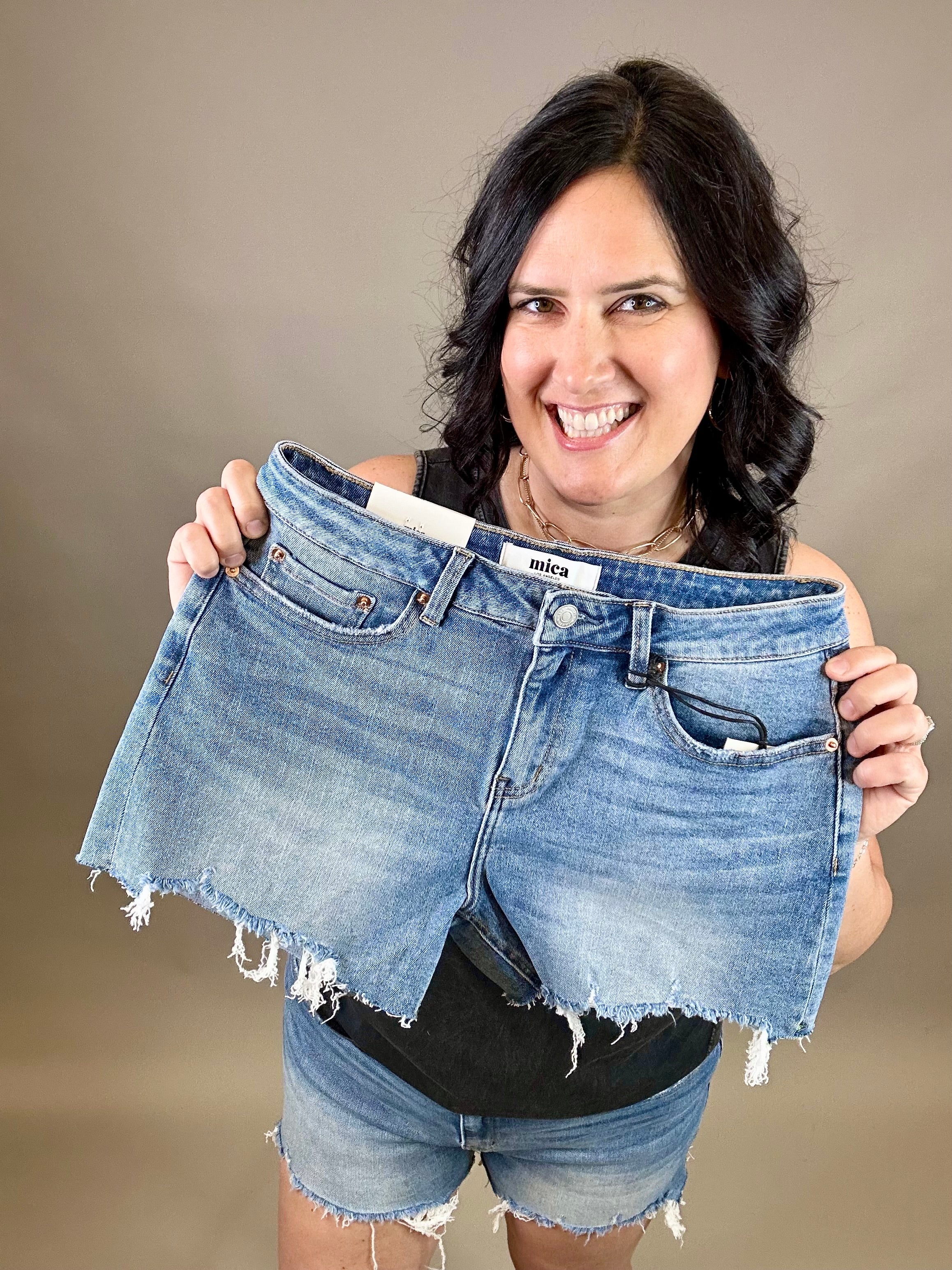Marine Blue Cut Off Denim Shorts Bottoms - Shorts MICA DENIM
