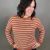 Copper Striped Lightweight Sweater