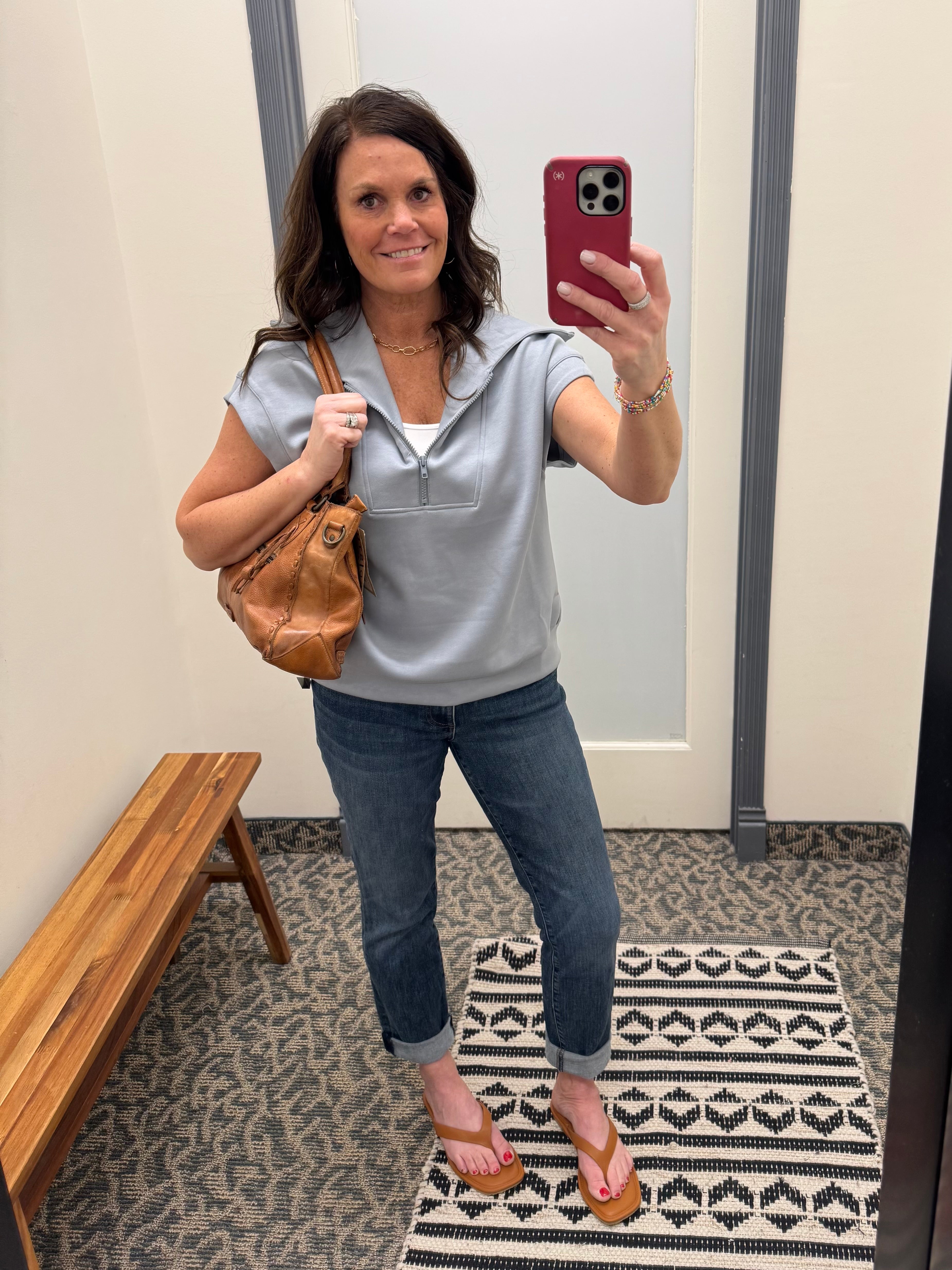 Slate Scuba Half Zip Top Tops- Tees WISHLIST